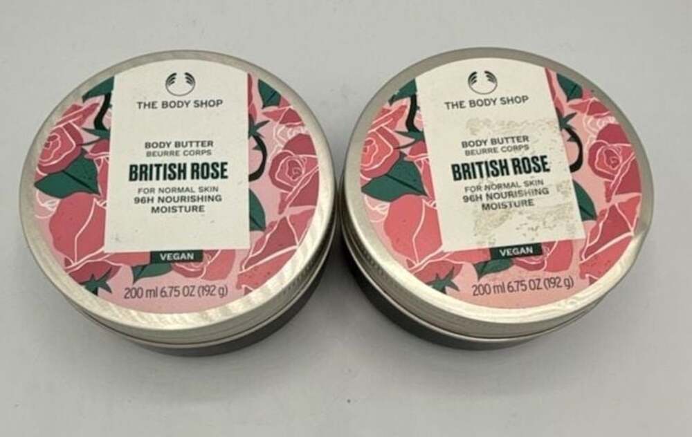 The Body Shop British Rose Body Butter for Normal Skin, 200ml (2-Pack)